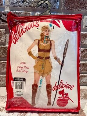 Delicious Brand “Viking Vision” Women’s Tan and Brown Viking Costume. Size Large
